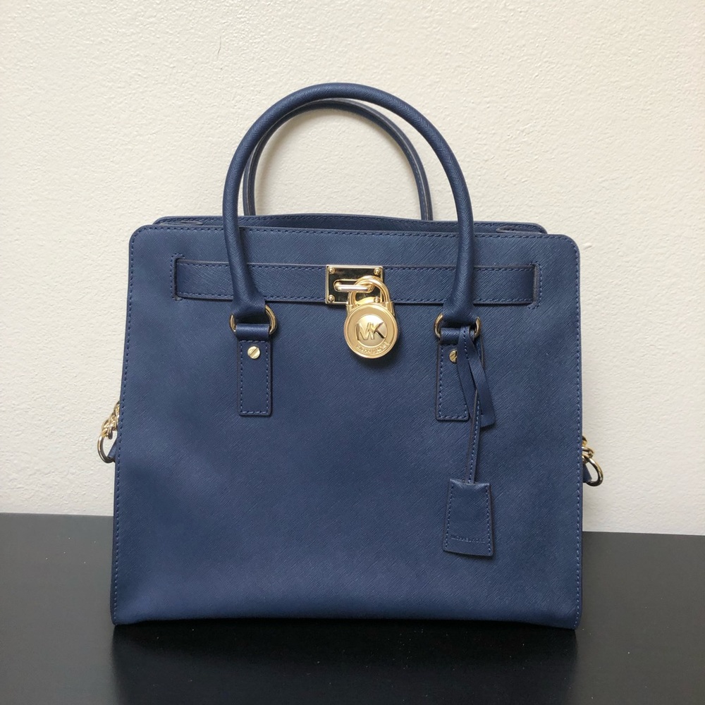 Authentic Michael Kors Hamilton Purse Navy Blue